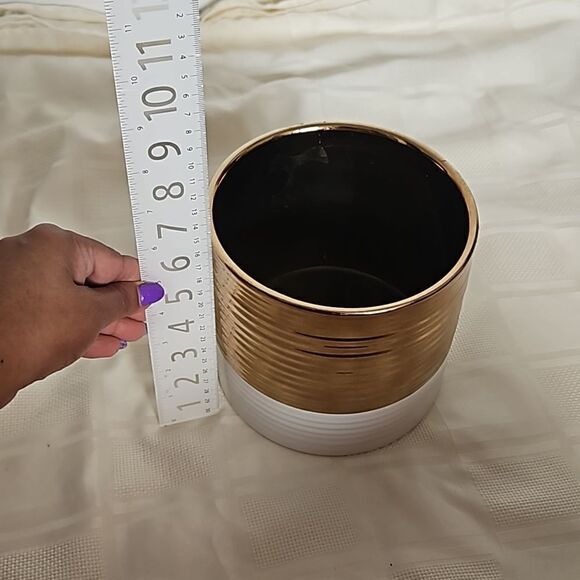 Ceramic Vase Rose Gold/ White 7×7 - Picture 7 of 16